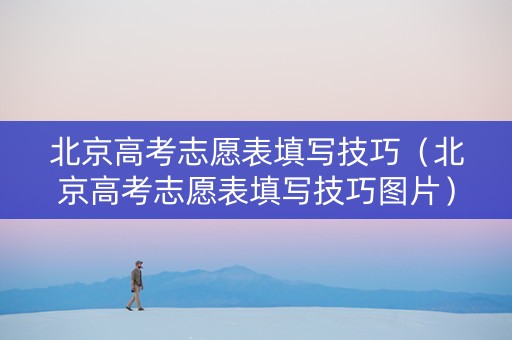北京高考志愿表填写技巧（北京高考志愿表填写技巧图片）