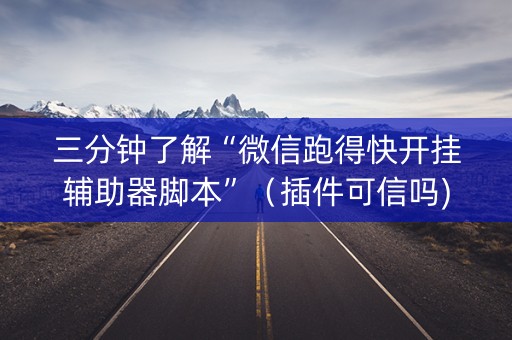 三分钟了解“微信跑得快开挂辅助器脚本”（插件可信吗)
