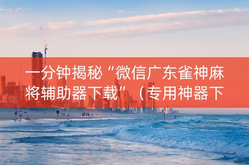 一分钟揭秘“微信广东雀神麻将辅助器下载”（专用神器下载)