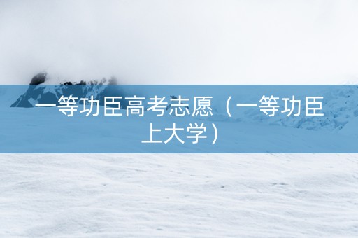 一等功臣高考志愿（一等功臣上大学）