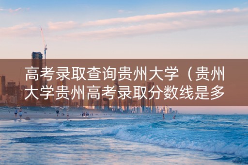 高考录取查询贵州大学（贵州大学贵州高考录取分数线是多少）