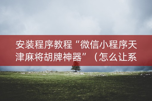 安装程序教程“微信小程序天津麻将胡牌神器”（怎么让系统给你发好牌)