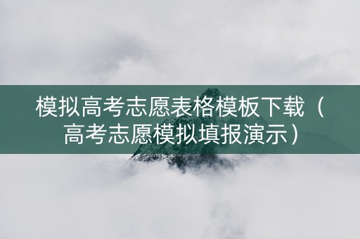 模拟高考志愿表格模板下载（高考志愿模拟填报演示）