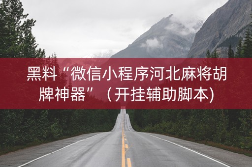 黑料“微信小程序河北麻将胡牌神器”（开挂辅助脚本)
