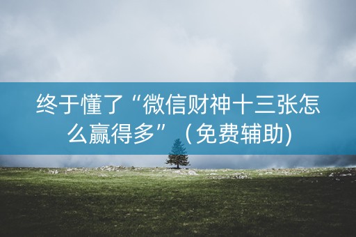 终于懂了“微信财神十三张怎么赢得多”（免费辅助)