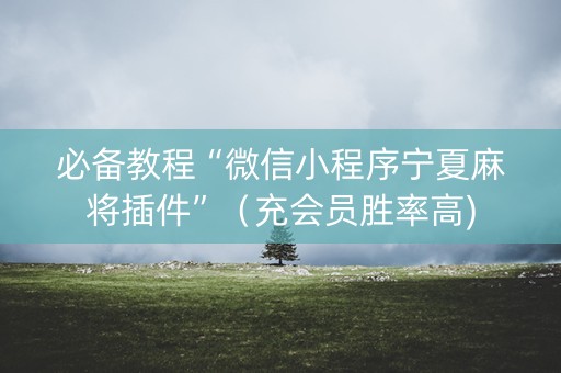 必备教程“微信小程序宁夏麻将插件”（充会员胜率高)
