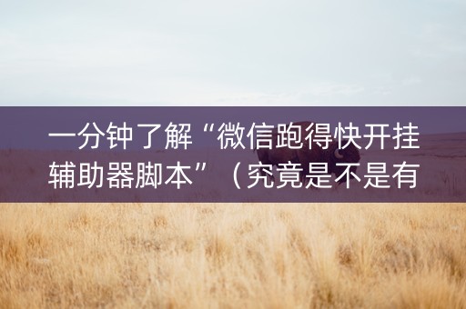 一分钟了解“微信跑得快开挂辅助器脚本”（究竟是不是有挂)
