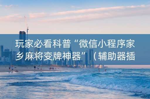 玩家必看科普“微信小程序家乡麻将变牌神器”（辅助器插件)