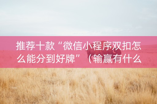 推荐十款“微信小程序双扣怎么能分到好牌”（输赢有什么规律)