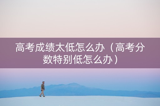 高考成绩太低怎么办（高考分数特别低怎么办）