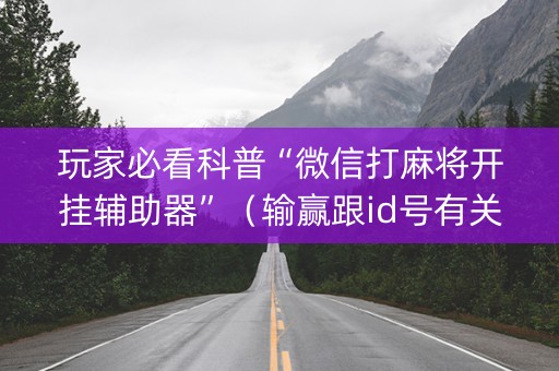玩家必看科普“微信打麻将开挂辅助器”（输赢跟id号有关系吗)