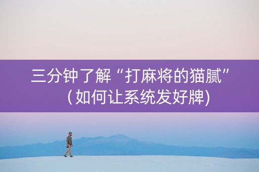 三分钟了解“打麻将的猫腻”（如何让系统发好牌)