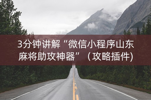 3分钟讲解“微信小程序山东麻将助攻神器”（攻略插件)