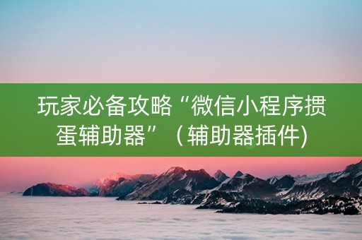 玩家必备攻略“微信小程序掼蛋辅助器”（辅助器插件)