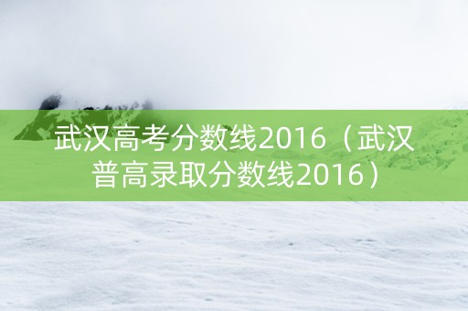武汉高考分数线2016（武汉普高录取分数线2016）