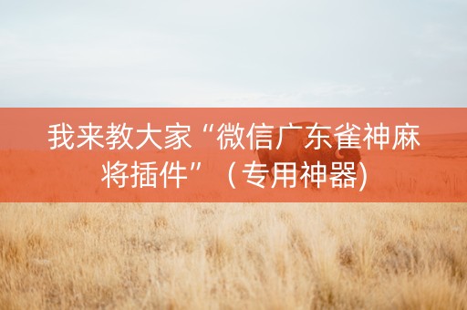 我来教大家“微信广东雀神麻将插件”（专用神器)