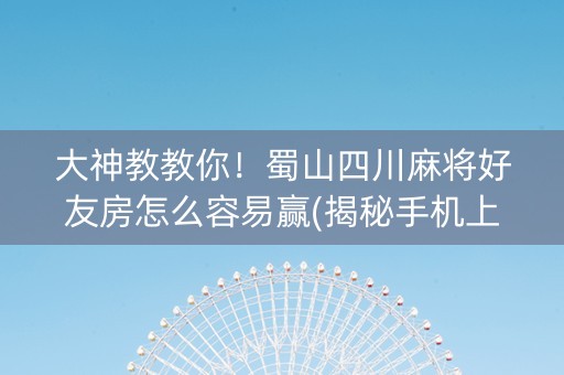 大神教教你！蜀山四川麻将好友房怎么容易赢(揭秘手机上胡牌神器)