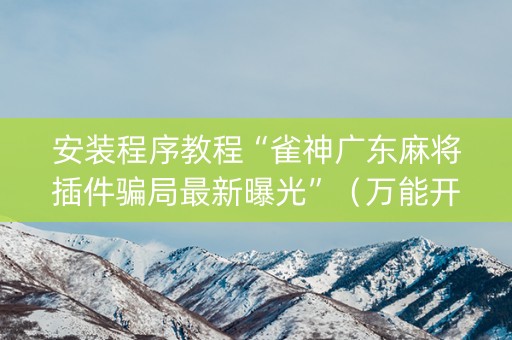 安装程序教程“雀神广东麻将插件骗局最新曝光”（万能开挂器)