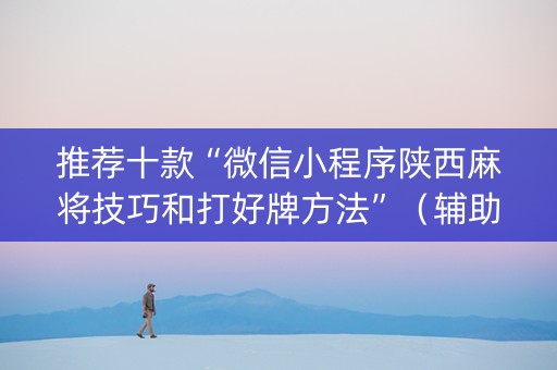 推荐十款“微信小程序陕西麻将技巧和打好牌方法”（辅助器下载)
