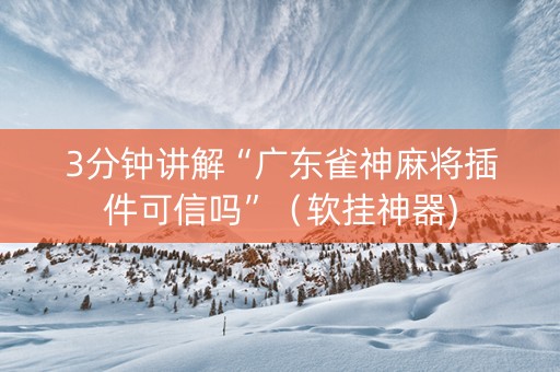 3分钟讲解“广东雀神麻将插件可信吗”（软挂神器)