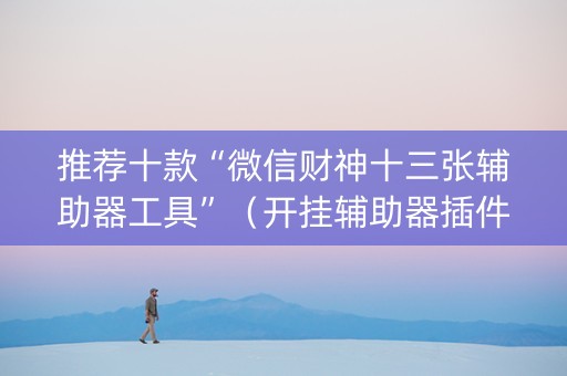 推荐十款“微信财神十三张辅助器工具”（开挂辅助器插件)