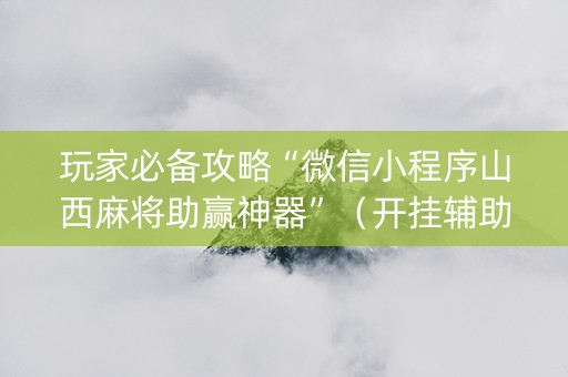 玩家必备攻略“微信小程序山西麻将助赢神器”（开挂辅助脚本)