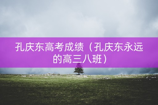 孔庆东高考成绩（孔庆东永远的高三八班）