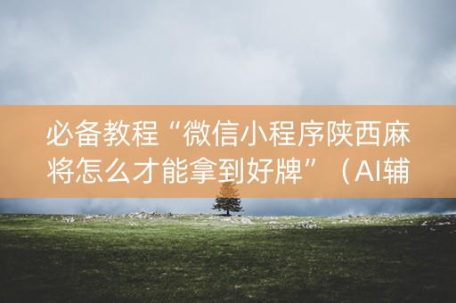 必备教程“微信小程序陕西麻将怎么才能拿到好牌”（AI辅助胡牌规则)