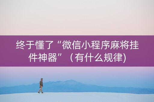 终于懂了“微信小程序麻将挂件神器”（有什么规律)