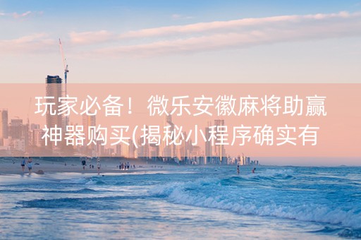 玩家必备！微乐安徽麻将助赢神器购买(揭秘小程序确实有猫腻)