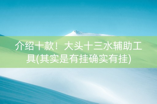 介绍十款！大头十三水辅助工具(其实是有挂确实有挂)
