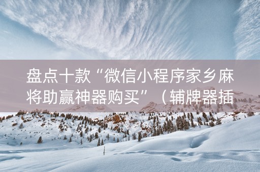 盘点十款“微信小程序家乡麻将助赢神器购买”（辅牌器插件购买)