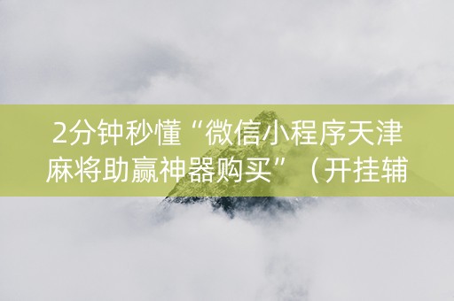 2分钟秒懂“微信小程序天津麻将助赢神器购买”（开挂辅助器插件)