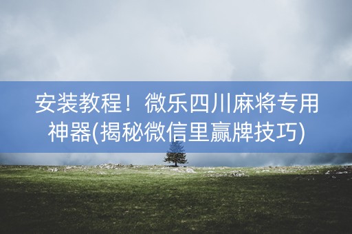 安装教程！微乐四川麻将专用神器(揭秘微信里赢牌技巧)