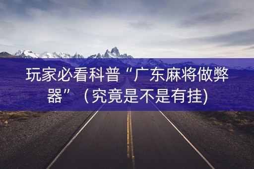 玩家必看科普“广东麻将做弊器”（究竟是不是有挂)