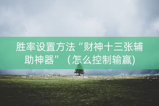 胜率设置方法“财神十三张辅助神器”（怎么控制输赢)