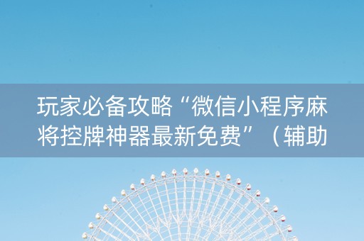 玩家必备攻略“微信小程序麻将控牌神器最新免费”（辅助器插件)