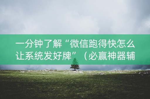 一分钟了解“微信跑得快怎么让系统发好牌”（必赢神器辅助器)