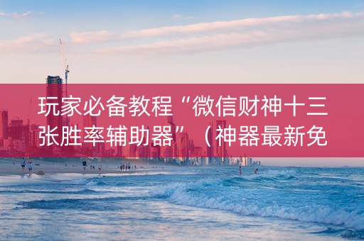玩家必备教程“微信财神十三张胜率辅助器”（神器最新免费)
