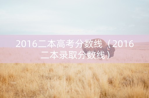 2016二本高考分数线（2016二本录取分数线）