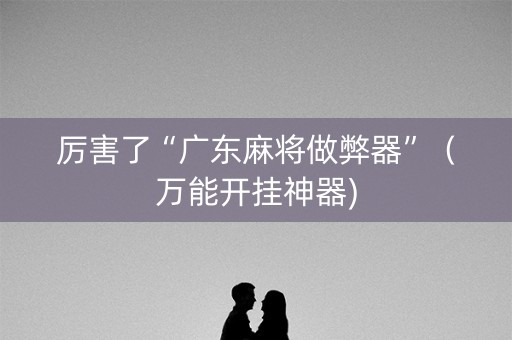 厉害了“广东麻将做弊器”（万能开挂神器)