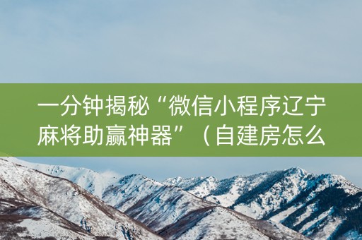 一分钟揭秘“微信小程序辽宁麻将助赢神器”（自建房怎么拿好牌)