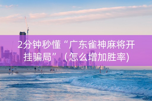2分钟秒懂“广东雀神麻将开挂骗局”（怎么增加胜率)