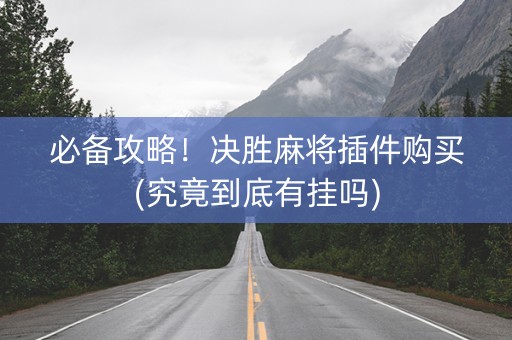 必备攻略！决胜麻将插件购买(究竟到底有挂吗)