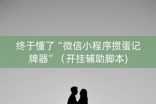 终于懂了“微信小程序掼蛋记牌器”（开挂辅助脚本)