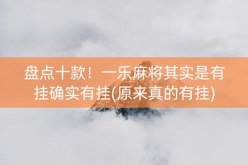 盘点十款！一乐麻将其实是有挂确实有挂(原来真的有挂)