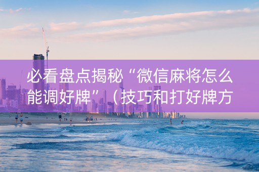 必看盘点揭秘“微信麻将怎么能调好牌”（技巧和打好牌方法)