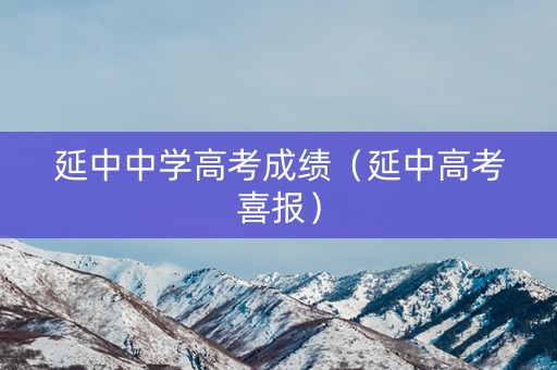 延中中学高考成绩（延中高考喜报）