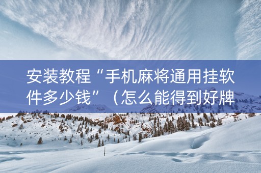 安装教程“手机麻将通用挂软件多少钱”（怎么能得到好牌)
