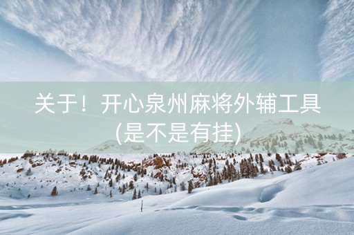 关于！开心泉州麻将外辅工具(是不是有挂)